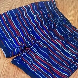 Nike Men's Navy Athletic Shorts with Red and White Stripes